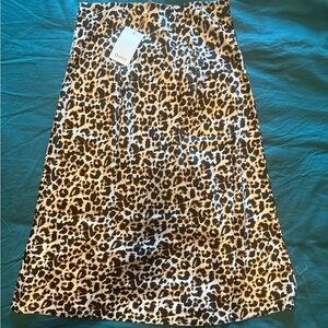 Quince Leopard Print A-Line Skirt